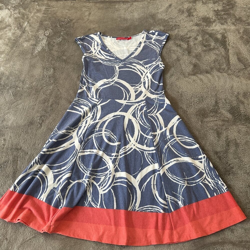 Krimson Klover Dress SMALL Cotton Blend Cap Sleeve Fit and Flare
